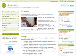 screenshot of AT Dementia homepage